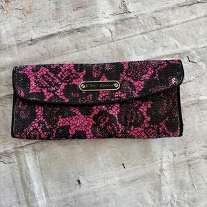 Betsey Johnson Pink and Black Organizer Bag